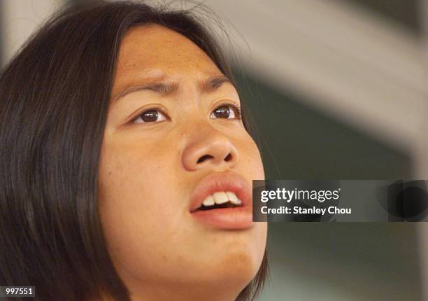 Joscelin Yeo of Singapore takes a break during a training session held at the Bukit Jalil Aquatics Centre, Kuala Lumpur, Malaysia ahead of the 21st...