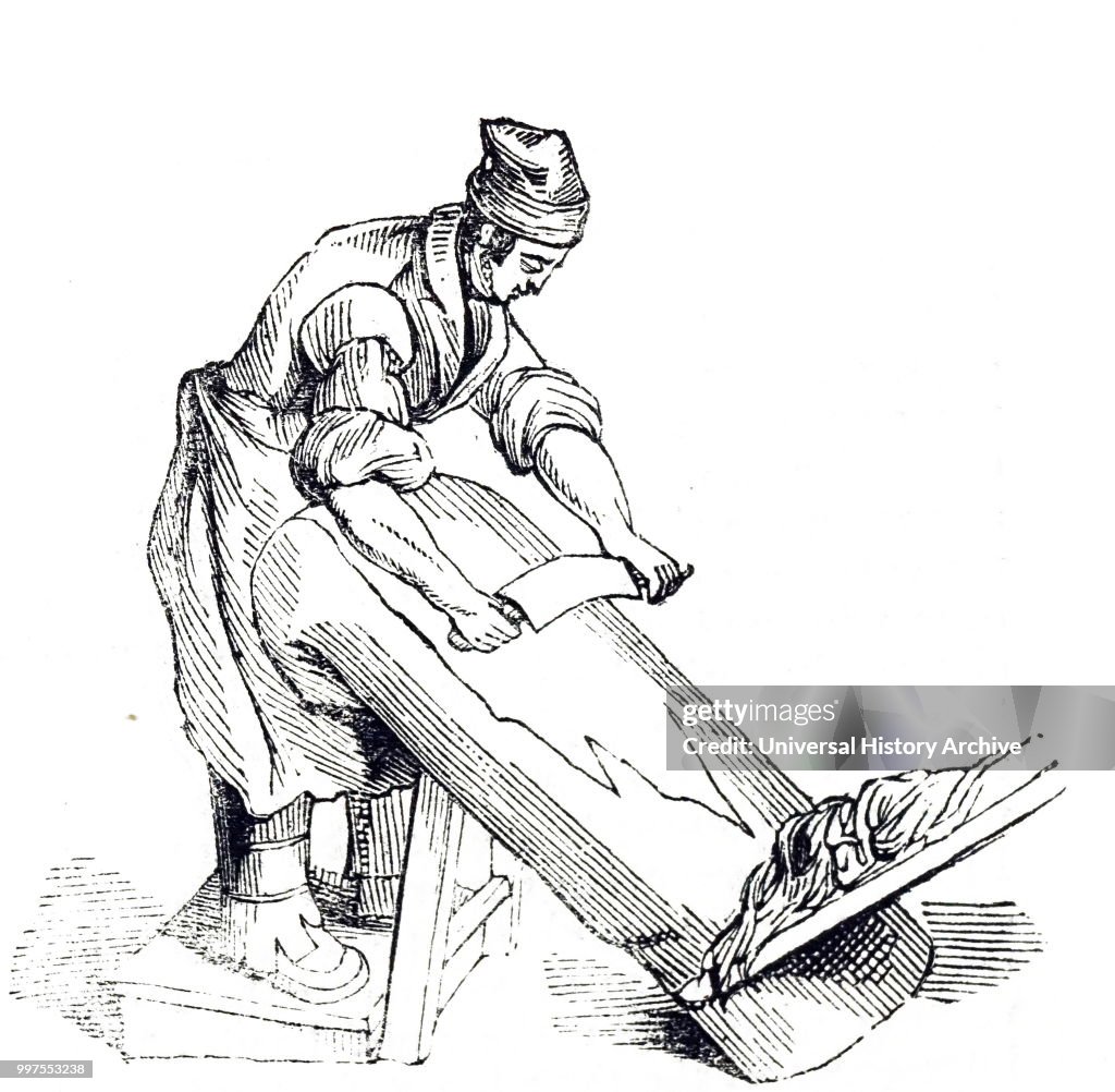 The removal of hair from a goat's skin.