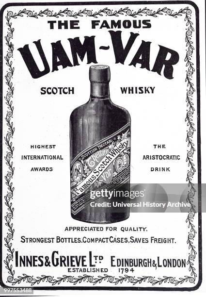 Advertisement for the famous Uam-Var Scotch Whisky. Dated 20th century.