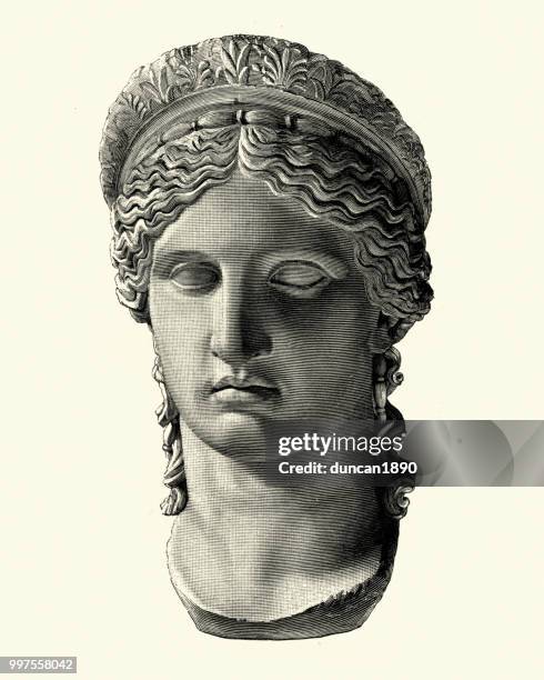ancient greek mythology, goddess hera - hera stock illustrations