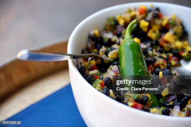 jalapeno corn salsa - jalapeno stock pictures, royalty-free photos & images