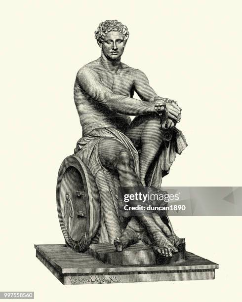 ancient greek mythology, ares, greek god of war - ares god stock illustrations