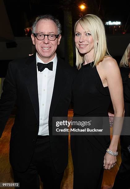 Focus Features CEO James Schamus and actress Naomi Watts attend the Biutiful Party at the Majestic Beach during the 63rd Annual Cannes Film Festival...