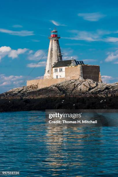 canada-new brunswick-gannet rock-gannet rock lighthouse - brunswick centre stock pictures, royalty-free photos & images