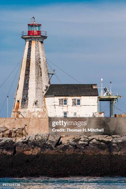 canada-new brunswick-gannet rock-gannet rock lighthouse - brunswick centre stock pictures, royalty-free photos & images