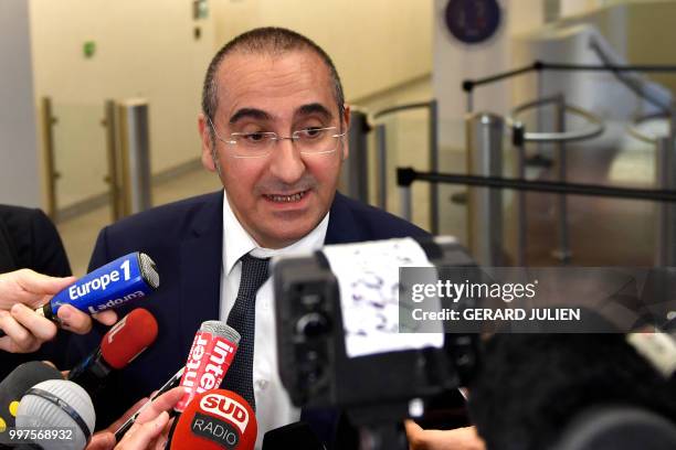 Head of France's intelligence agency DGSI Laurent Nunez speaks to medias after the presentation of an anti-terrorism plan at the DGSI headquarters in...