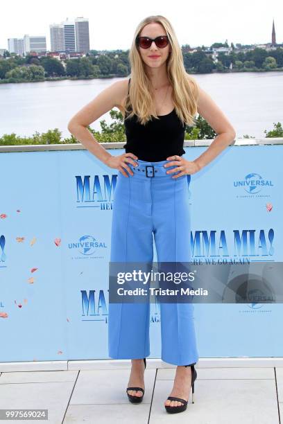 Amanda Seyfried during the Mamma Mia! Here we go again' Musical Photo Call on July 12, 2018 in Hamburg, Germany.