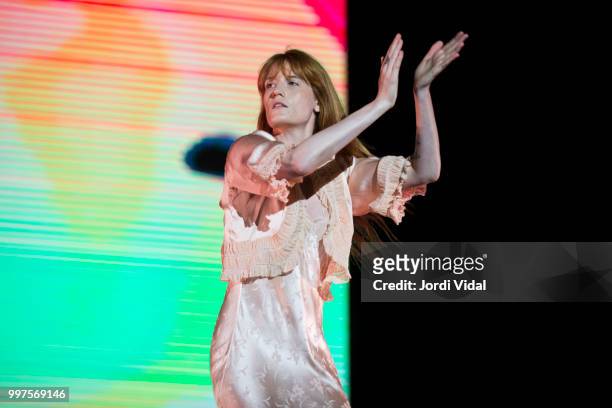 Florence Welch of Florence and the Mchine performs on stage during BBK Live Festival at Kobetamendi on July 12, 2018 in Bilbao, Spain. (Photo by...