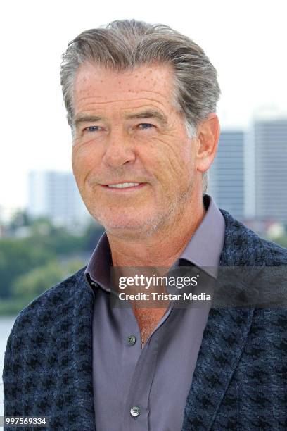 Pierce Brosnan during the Mamma Mia! Here we go again' Musical Photo Call on July 12, 2018 in Hamburg, Germany.