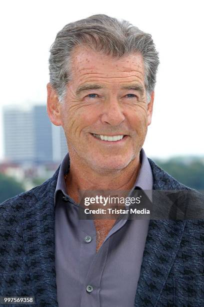 Pierce Brosnan during the Mamma Mia! Here we go again' Musical Photo Call on July 12, 2018 in Hamburg, Germany.