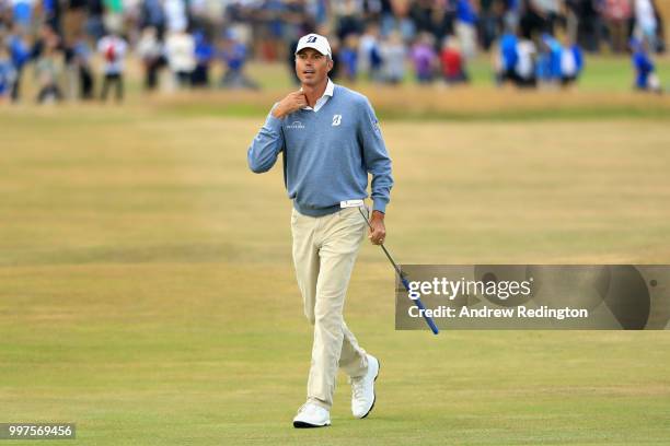 Matt Kuchar of USA walks on hole five during day two of the Aberdeen Standard Investments Scottish Open at Gullane Golf Course on July 13, 2018 in...