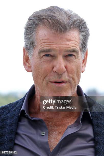 Pierce Brosnan during the Mamma Mia! Here we go again' Musical Photo Call on July 12, 2018 in Hamburg, Germany.