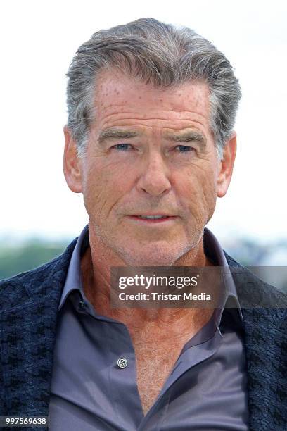 Pierce Brosnan during the Mamma Mia! Here we go again' Musical Photo Call on July 12, 2018 in Hamburg, Germany.