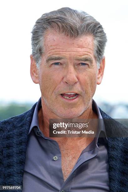 Pierce Brosnan during the Mamma Mia! Here we go again' Musical Photo Call on July 12, 2018 in Hamburg, Germany.