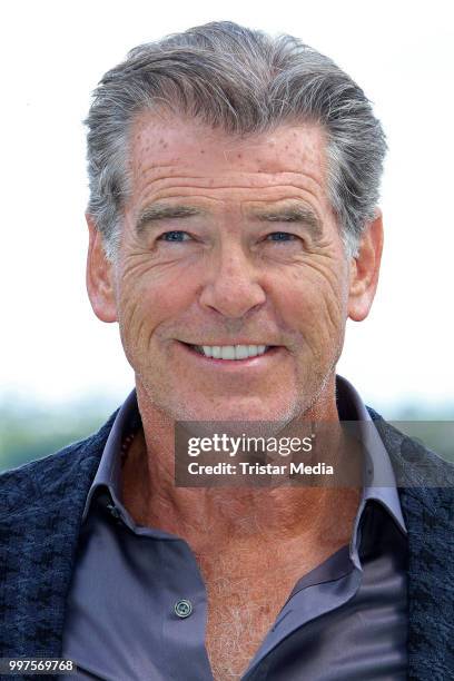 Pierce Brosnan during the Mamma Mia! Here we go again' Musical Photo Call on July 12, 2018 in Hamburg, Germany.