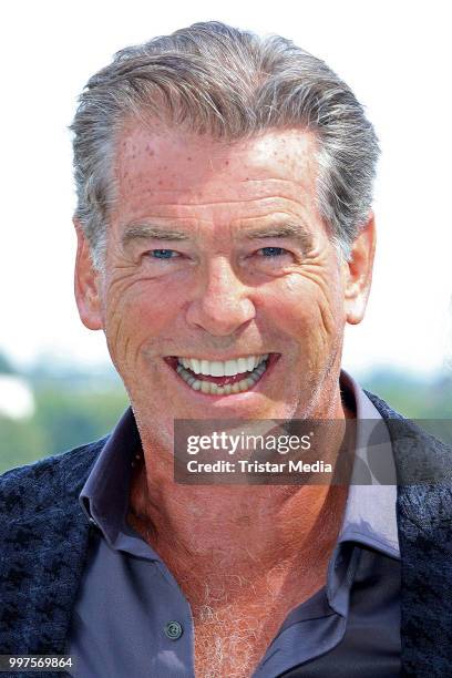 Pierce Brosnan during the Mamma Mia! Here we go again' Musical Photo Call on July 12, 2018 in Hamburg, Germany.