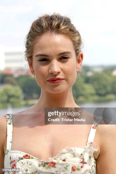 Lily James during the Mamma Mia! Here we go again' Musical Photo Call on July 12, 2018 in Hamburg, Germany.