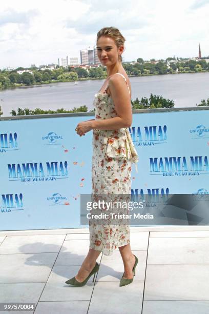 Lily James during the Mamma Mia! Here we go again' Musical Photo Call on July 12, 2018 in Hamburg, Germany.
