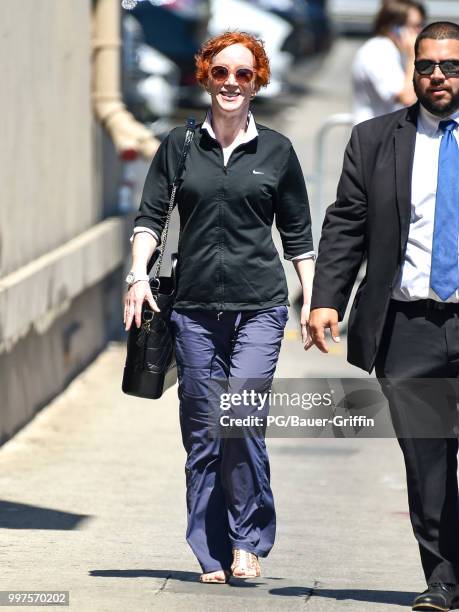 Kathy Griffin is seen arriving at 'Jimmy Kimmel Live' on July 12, 2018 in Los Angeles, California.