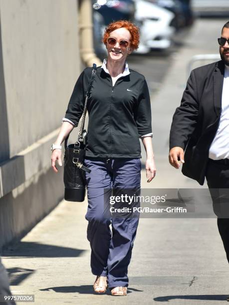 Kathy Griffin is seen arriving at 'Jimmy Kimmel Live' on July 12, 2018 in Los Angeles, California.