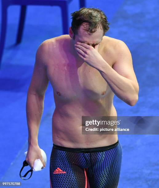 Marco Koch of Germany leaves after the men's 200m breaststroke semi-final at the FINA World Championships 2017 in Budapest, Hungary, 27 July 2017....