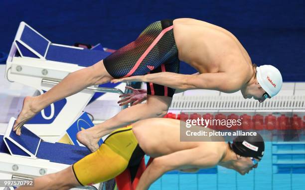 Marco Koch of Germany in the men's 200m breaststroke semi-final at the FINA World Championships 2017 in Budapest, Hungary, 27 July 2017. Photo: Axel...