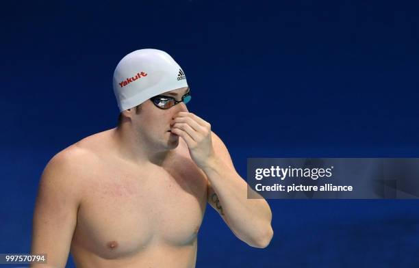 Marco Koch of Germany in the men's 200m breaststroke semi-final at the FINA World Championships 2017 in Budapest, Hungary, 27 July 2017. Photo: Axel...