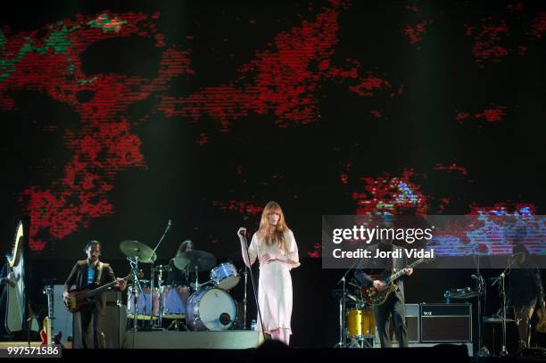 Florence Welch of Florence and the Machine performs on stage during BBK Live Festival at Kobetamendi on July 12, 2018 in Bilbao, Spain.