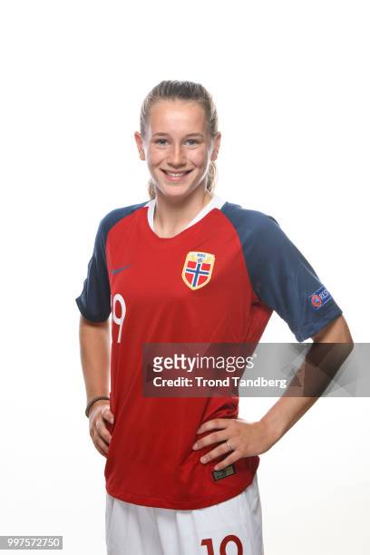 Elisabeth Terland of Norway during J19 Photocall at Thon Arena on July 12, 2018 in Lillestrom, Norway.