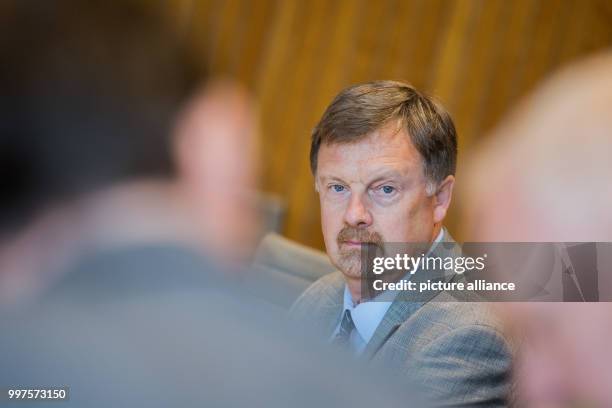 The head of the state election Wolfgang Schellen sits at the state parliament in Duesseldorf, Germany, 28 July 2017. The state electoral committee...