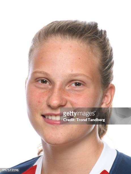 Elise Isolde Stenevik of Norway during J19 Photocall at Thon Arena on July 12, 2018 in Lillestrom, Norway.