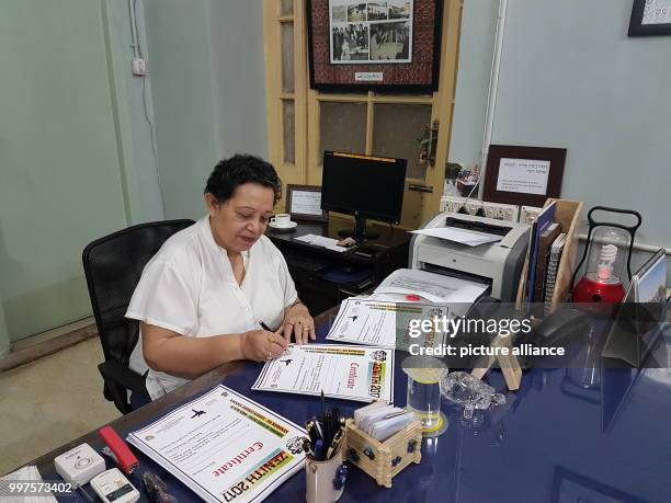 Aileen Jo Cohen in the Jewish Girls' School in Calcutta, India, 14 July 2017. Not one of the school's 1300 pupils is Jewish . The Jewish community in...