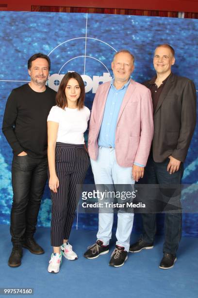 Elmar Fischer, Almila Bagriacik, Axel Milberg, Marco Wiersch and Johannes Pollmann during the 'Tatort' photo call on July 12, 2018 in Hamburg,...