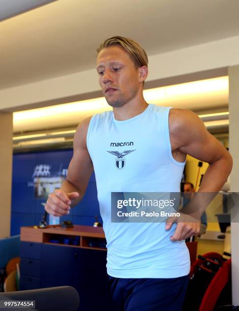 Lucas Leiva of SS Lazio attends the SS Lazio medical tests on July 13, 2018 in Rome, Italy.