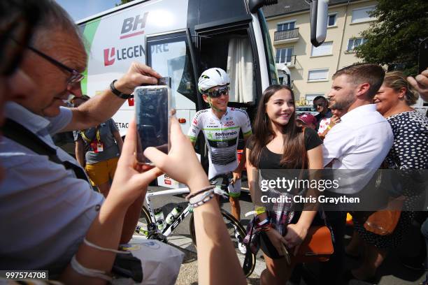 Start / Warren Barguil of France and Team Fortuneo Samsic / Fans / Public / during the 105th Tour de France 2018, Stage 7 a 231km stage from Fougeres...