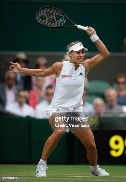 Angelique Kerber of Germany during her quarter-final match against Daria Kasatkina of Russia on day eight of the Wimbledon Lawn Tennis Championships...