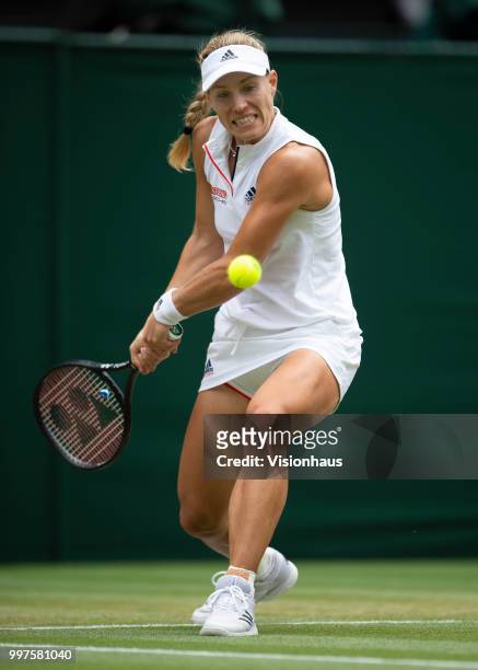 Angelique Kerber of Germany during her quarter-final match against Daria Kasatkina of Russia on day eight of the Wimbledon Lawn Tennis Championships...