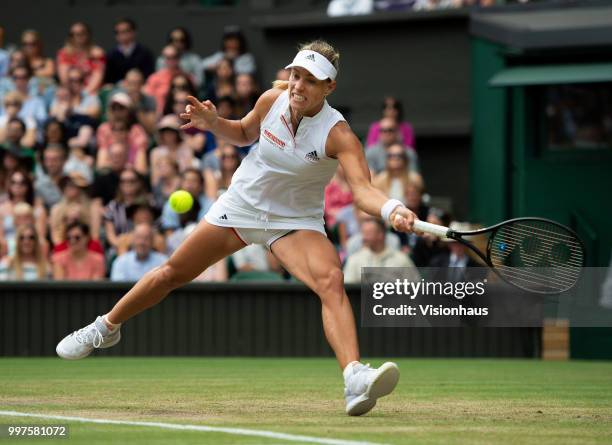 Angelique Kerber of Germany during her quarter-final match against Daria Kasatkina of Russia on day eight of the Wimbledon Lawn Tennis Championships...