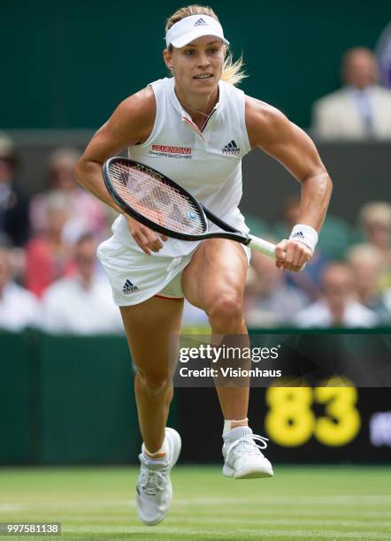 Angelique Kerber of Germany during her quarter-final match against Daria Kasatkina of Russia on day eight of the Wimbledon Lawn Tennis Championships...