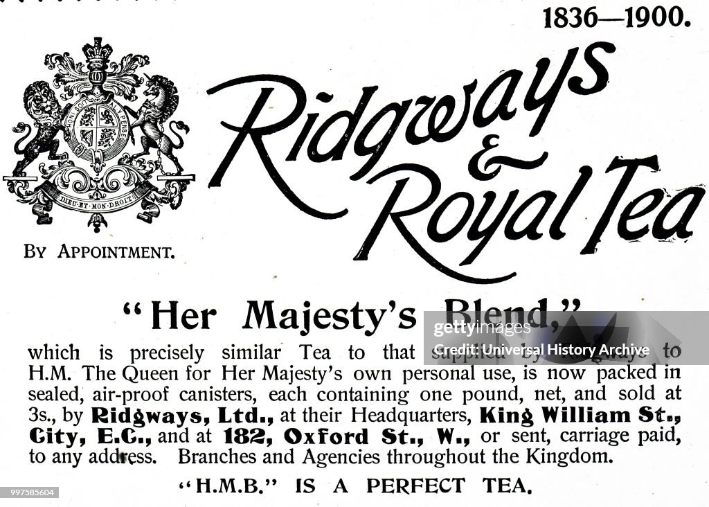 Advertisement for Ridgway's & Royal Tea.