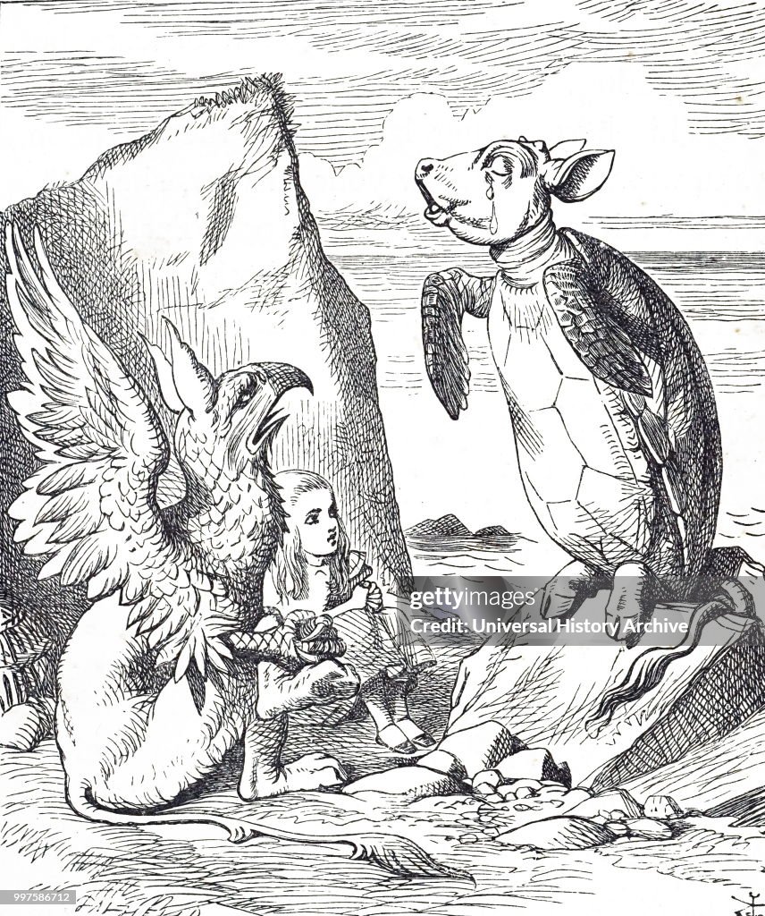 Alice, Mock Turtle and the Gryphon from Alice's Adventures in Wonderland.