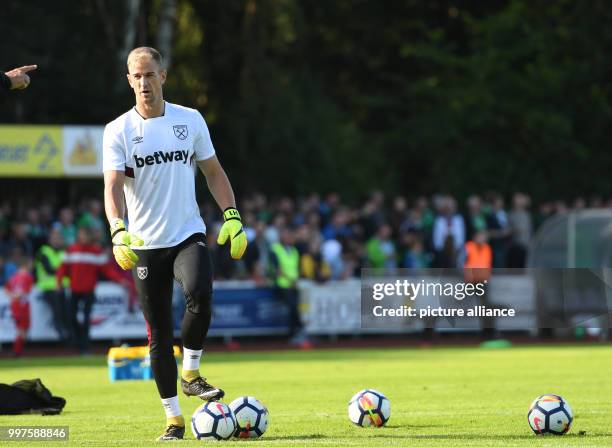 West Ham's goalkeeper Joe Hart, photographed during the soccer test match between Werder Bremen and West Ham United in Schneverdingen, Germany, 28...