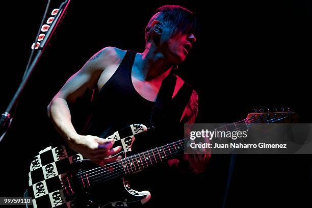 Alvaro Benito of Pignoise performs at Teatro Quinto to promote their new album on May 17, 2010 in Madrid, Spain.