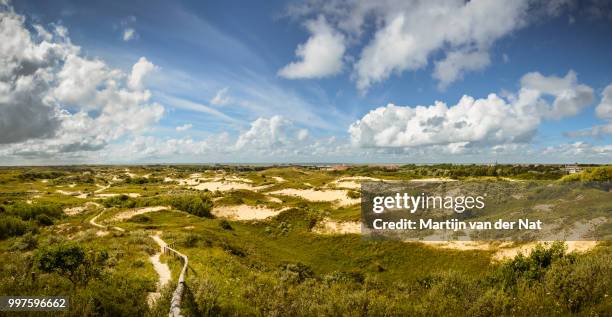 panorama of the dunes of katwijk - katwijk stock-fotos und bilder