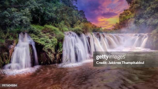 tad-pa suam waterfall in champasak province, laos - champasak stock pictures, royalty-free photos & images