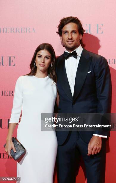 Sandra Gago and Feliciano Lopez attends Vogue 30th Anniversary Party at Casa Velazquez on July 12, 2018 in Madrid, Spain.
