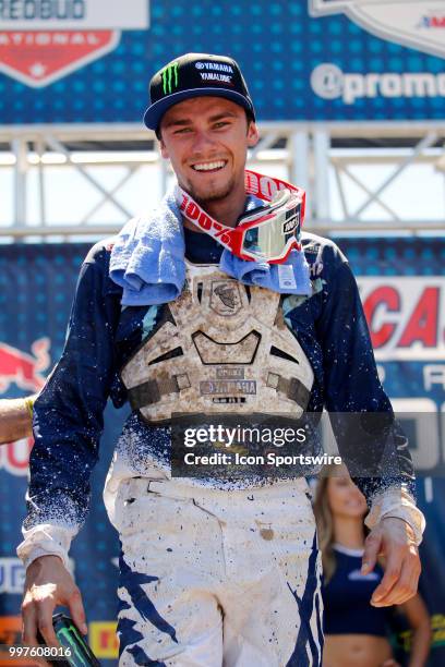 Lucas Oil Motocross rider Aaron Plessinger of Monster Energy/Yamalub/Star/Yamaha won the 250 Moto during the Red Bull Redbud National MX race on July...