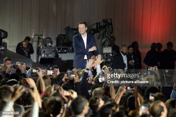 Tesla-CEO Elon Musk arrives at the presentation of the first more reasonable Tesla vehicle Model 3 on the company grounds in Fremont, US, 28 July...