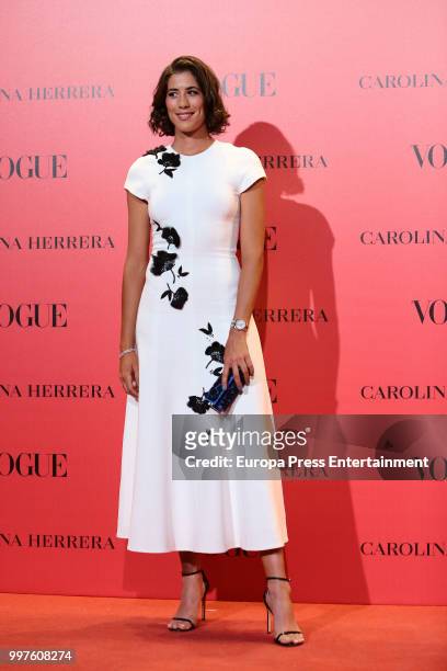 Garbine Muguruza attends Vogue 30th Anniversary Party at Casa Velazquez on July 12, 2018 in Madrid, Spain.
