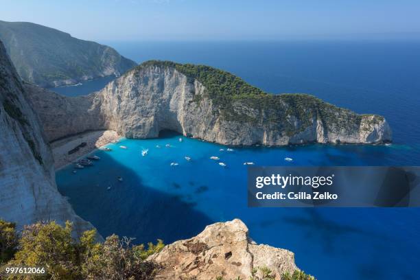 navagio bay, zakynthos - navagio stock pictures, royalty-free photos & images